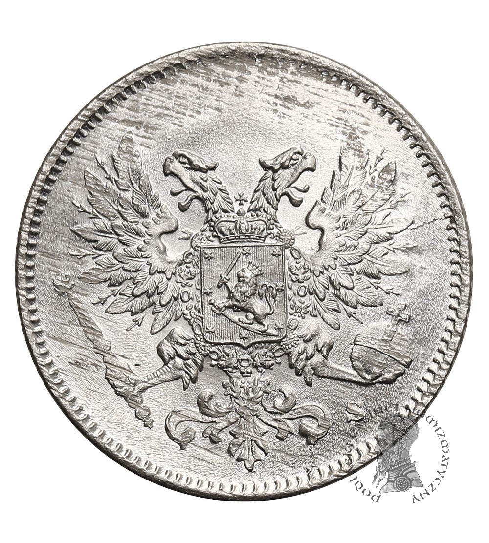 Finland, (Civil war). 25 Pennia 1917, Eagle without crown (Kerenski Issue)
