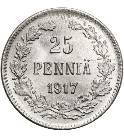 Finlandia, (wojna domowa). 25 Pennia 1917, orzeł bez korony (emisja Kiereńskiego)