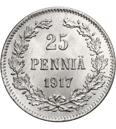 Finlandia, (wojna domowa). 25 Pennia 1917, orzeł bez korony (emisja Kiereńskiego)