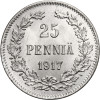 Finlandia, (wojna domowa). 25 Pennia 1917, orzeł bez korony (emisja Kiereńskiego)