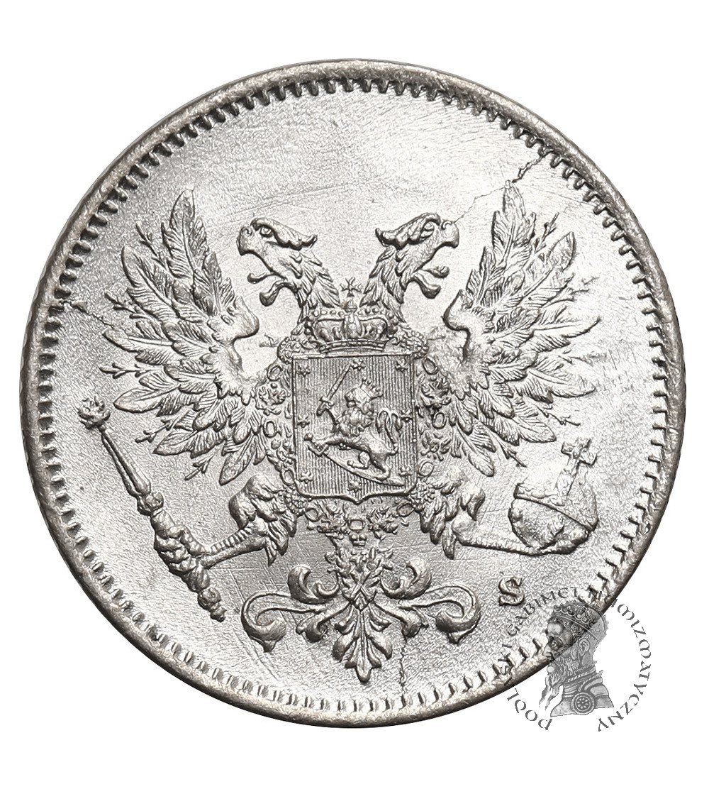 Finland, (Civil war). 25 Pennia 1917, Eagle without crown (Kerenski Issue)