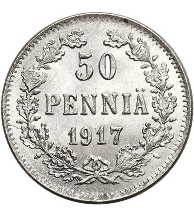 Finland, (Civil war). 50 Pennia 1917, Eagle without crown (Kerenski Issue)
