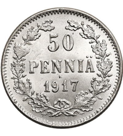 Finlandia, (wojna domowa). 50 Pennia 1917, orzeł bez korony (emisja Kiereńskiego)