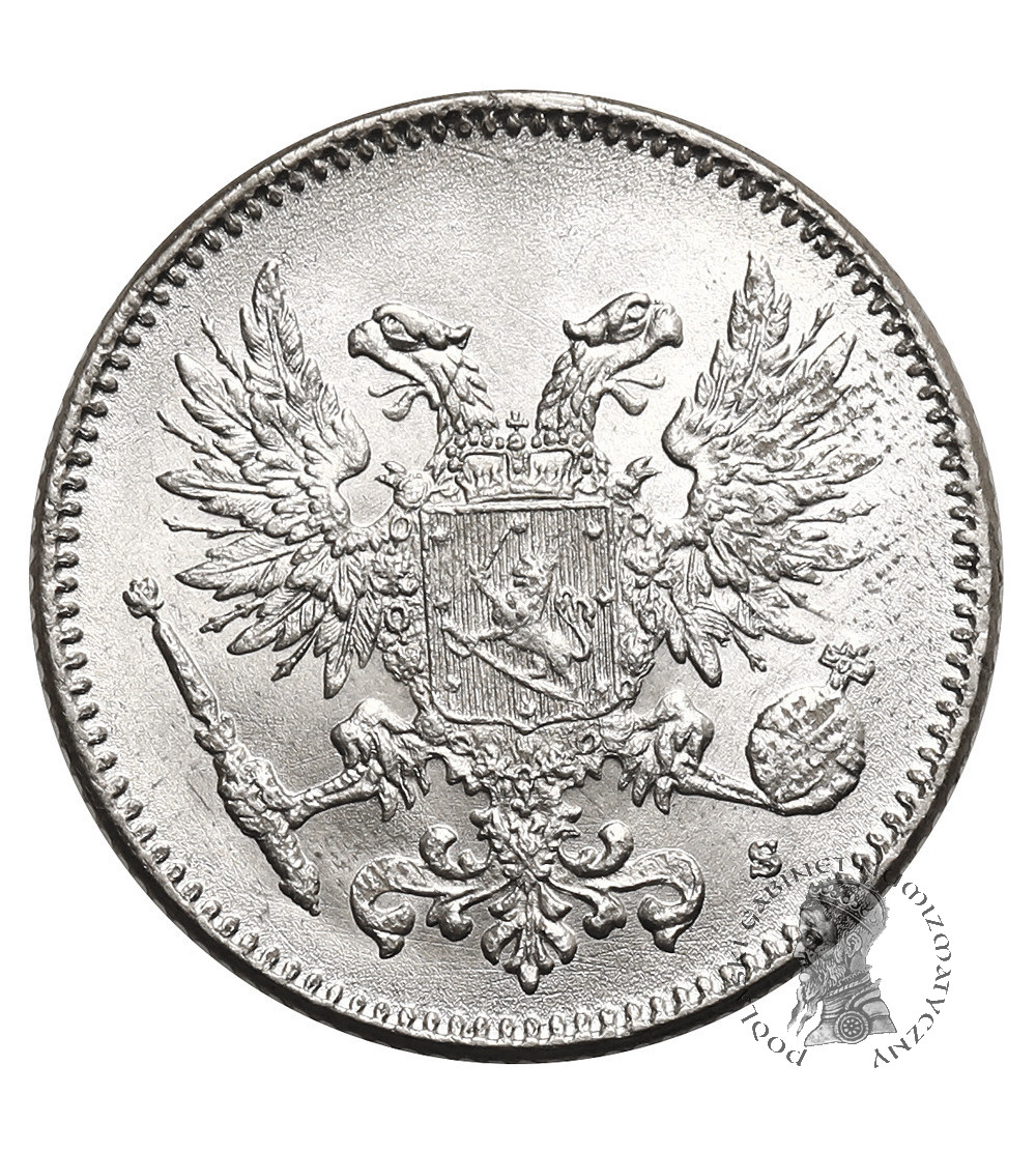 Finlandia, (wojna domowa). 50 Pennia 1917, orzeł bez korony (emisja Kiereńskiego)