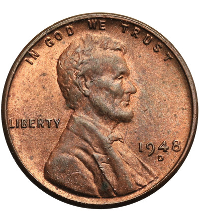 USA. Lincoln Cent 1948 D, Denver, "Wheat Ears Reverse"
