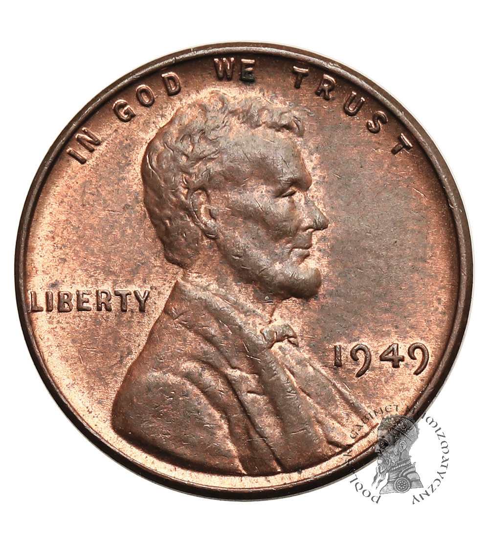 USA. Lincoln Cent 1949, Filadelfia, "Wheat Ears Reverse"