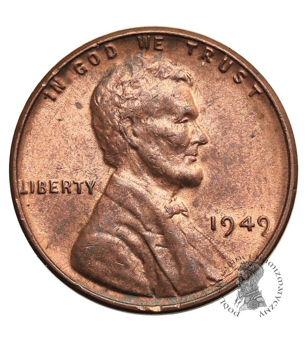 USA. Lincoln Cent 1949, Philadelphia, "Wheat Ears Reverse"