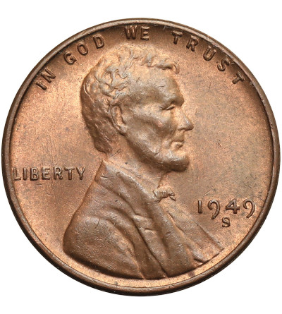 USA. Lincoln Cent 1949 S, San Francisco, "Wheat Ears Reverse"