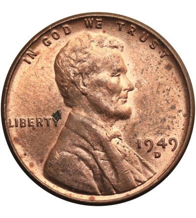 USA. Lincoln Cent 1949 D, Denver, "Wheat Ears Reverse"
