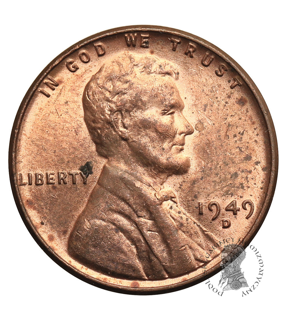 USA. Lincoln Cent 1949 D, Denver, "Wheat Ears Reverse"