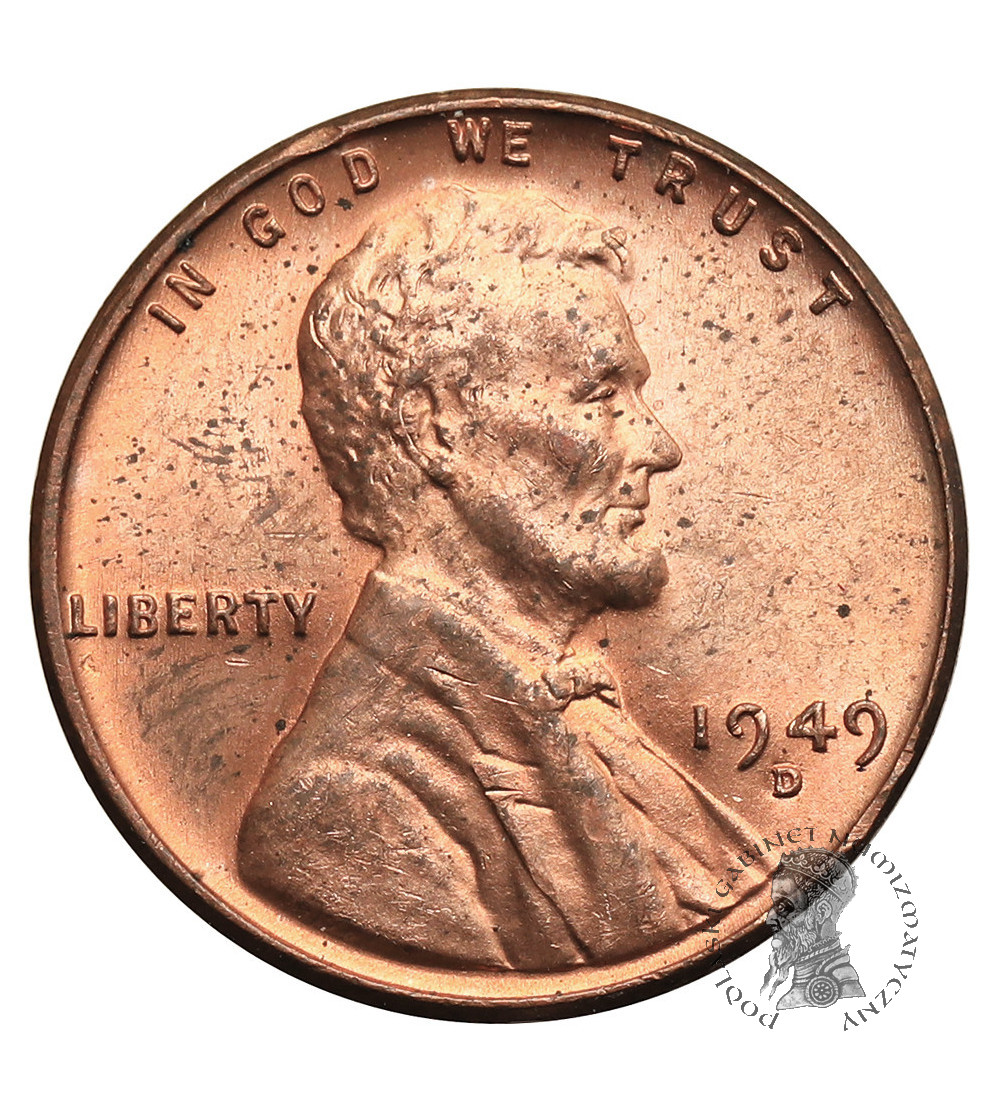 USA. Lincoln Cent 1949 D, Denver, "Wheat Ears Reverse"