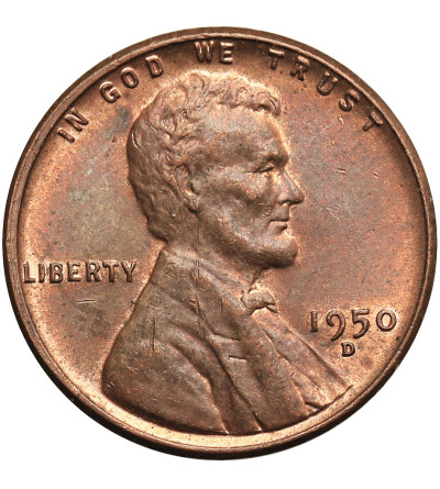 USA. Lincoln Cent 1950 D, Denver, "Wheat Ears Reverse"
