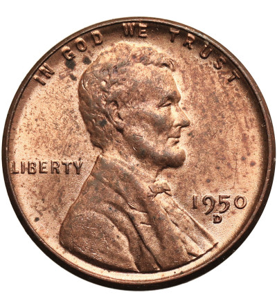 USA. Lincoln Cent 1950 D, Denver, "Wheat Ears Reverse"