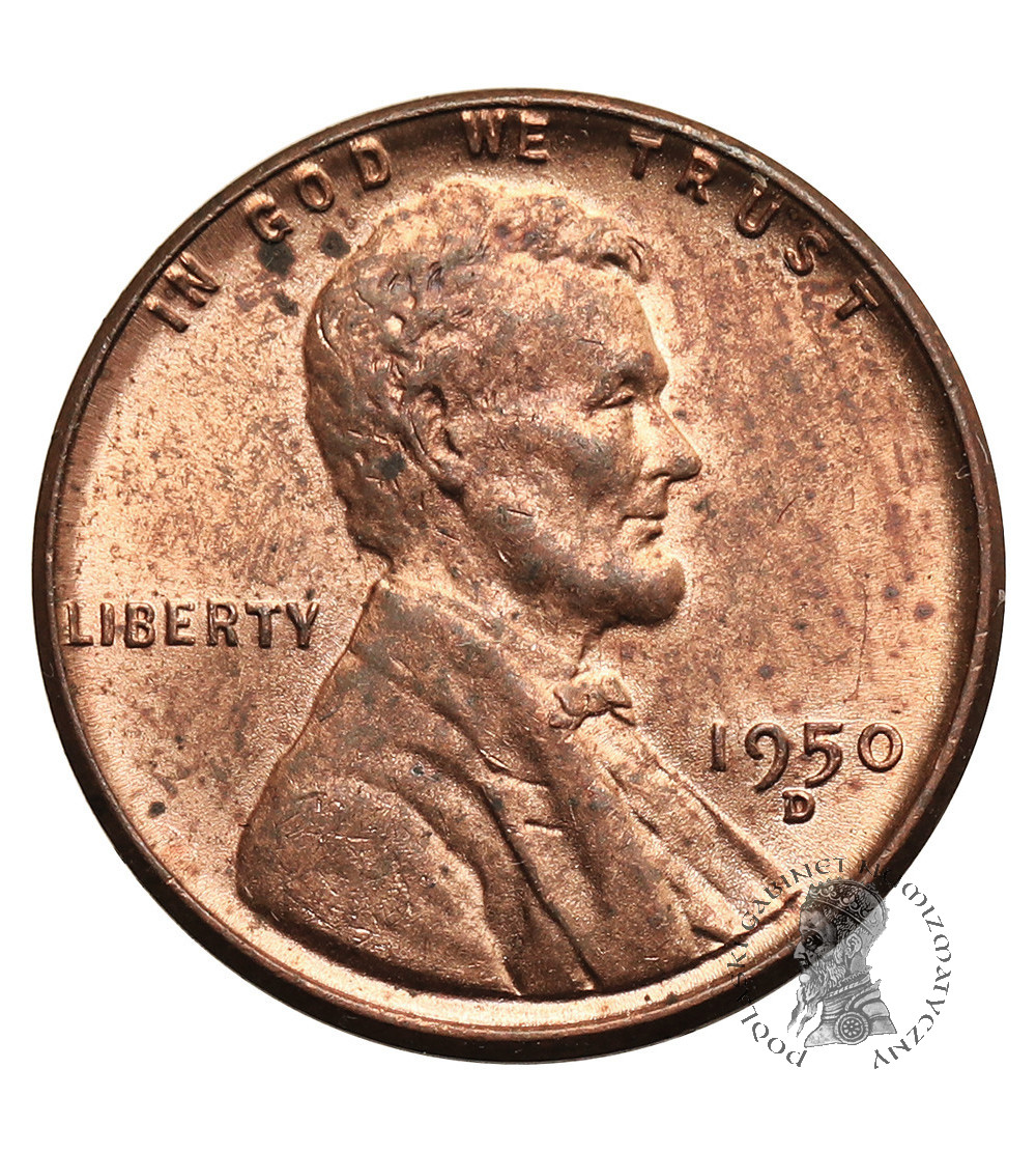 USA. Lincoln Cent 1950 D, Denver, "Wheat Ears Reverse"