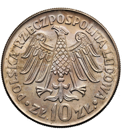 Polska, PRL (1952-1989). 10 złotych 1964, Kazimierz Wielki - napis wypukły