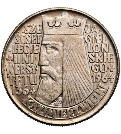 Polska, PRL (1952-1989). 10 złotych 1964, Kazimierz Wielki - napis wypukły