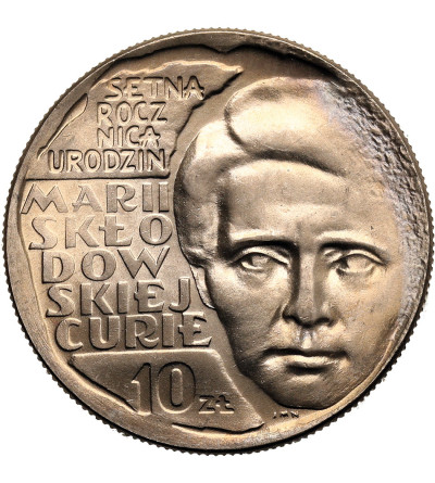 Poland, PRL (1952-1989). 10 Zlotys 1967, Maria Sklodowska-Curie