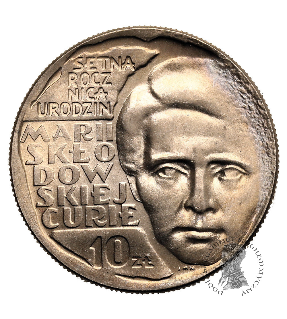Polska, PRL (1952-1989). 10 złotych 1967, Maria Skłodowska-Curie