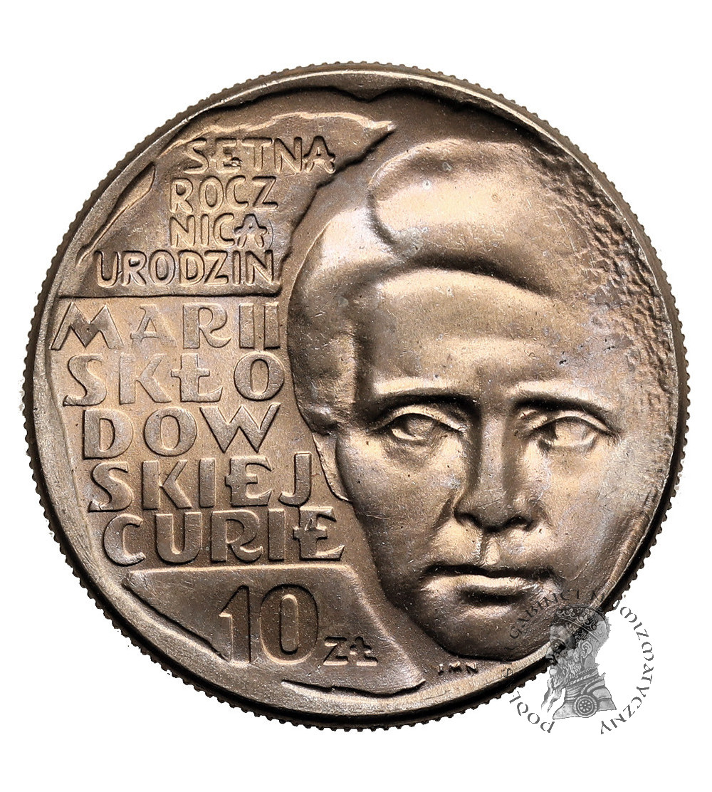 Polska, PRL (1952-1989). 10 złotych 1967, Maria Skłodowska-Curie