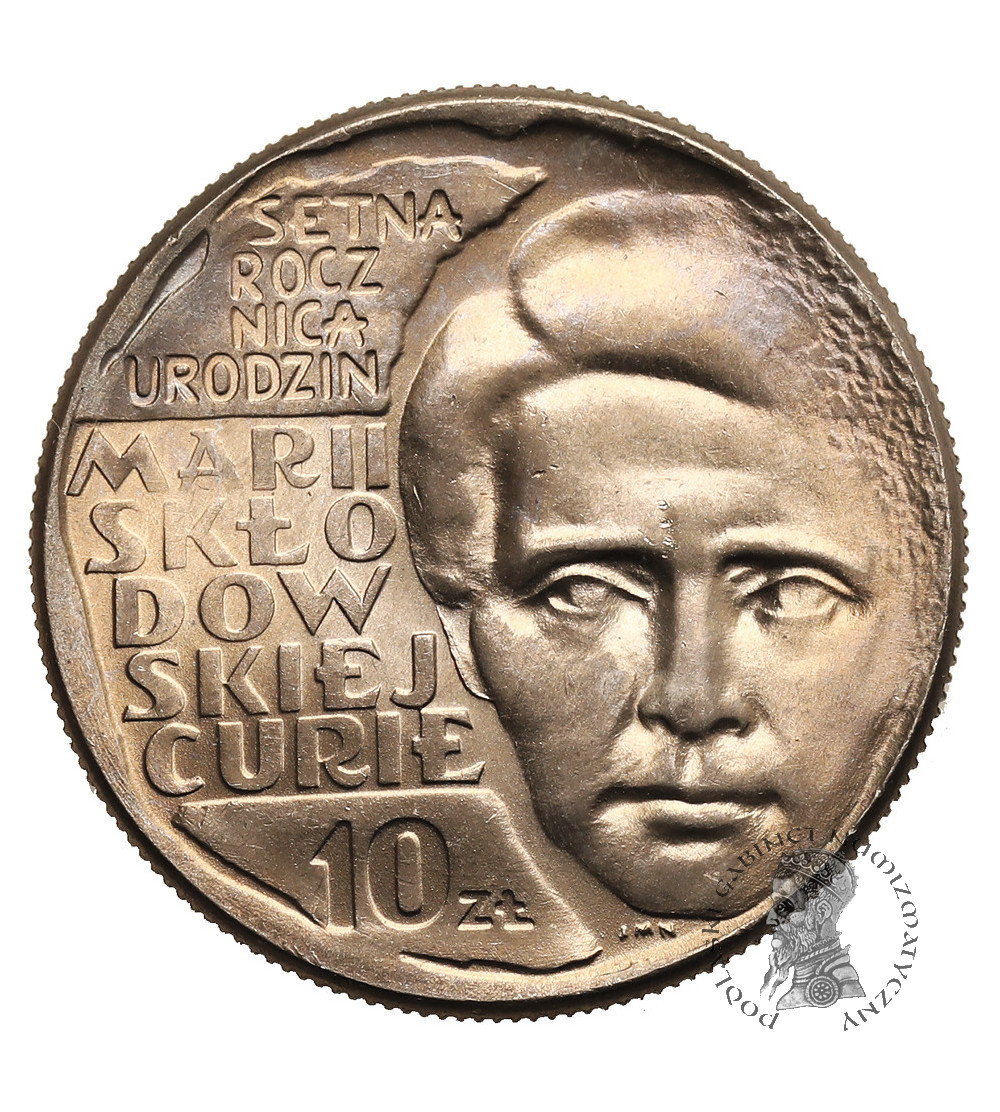 Poland, PRL (1952-1989). 10 Zlotys 1967, Maria Sklodowska-Curie