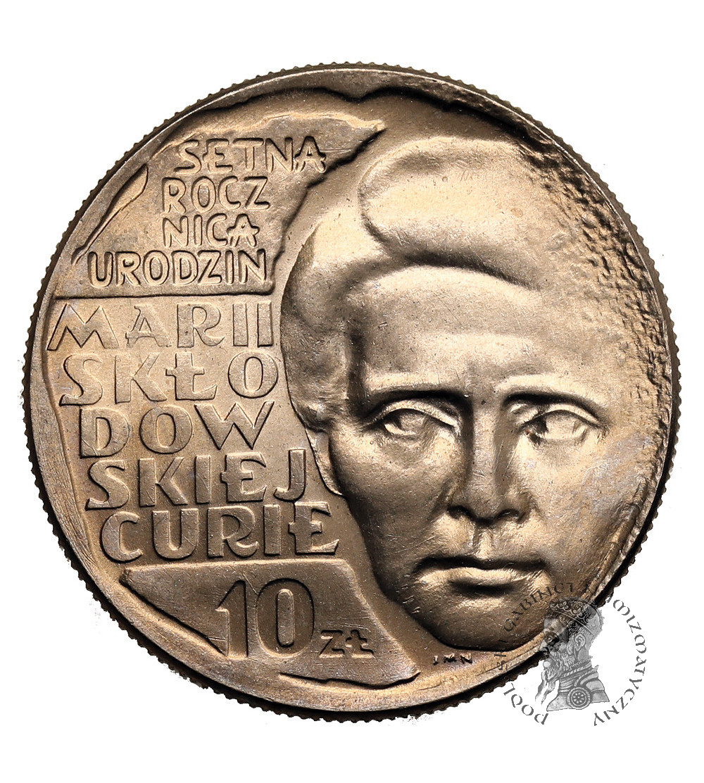 Polska, PRL (1952-1989). 10 złotych 1967, Maria Skłodowska-Curie