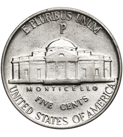USA. 5 Cents 1943 P, “Jefferson Wartime Nickel”, Philadelphia