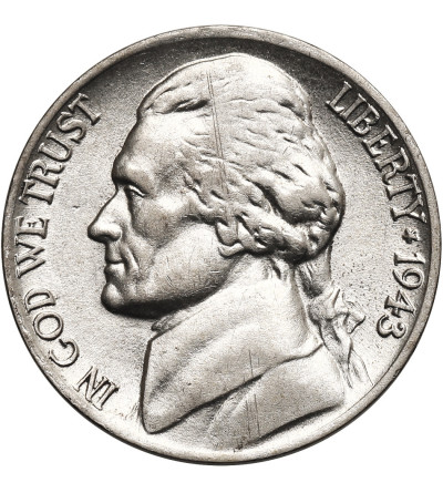 USA. 5 centów 1943 P, "Jefferson Wartime Nickel", Filadelfia