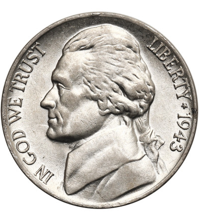 USA. 5 centów 1943 P, "Jefferson Wartime Nickel", Filadelfia