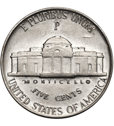 USA. 5 Cents 1943 P, “Jefferson Wartime Nickel”, Philadelphia