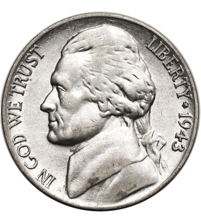 USA. 5 centów 1943 P, "Jefferson Wartime Nickel", Filadelfia