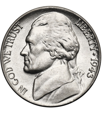 USA. 5 centów 1943 P, "Jefferson Wartime Nickel", Filadelfia