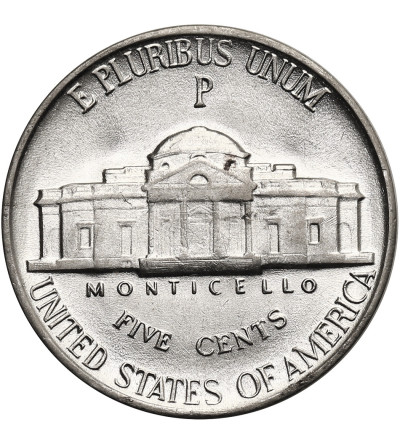 USA. 5 Cents 1943 P, “Jefferson Wartime Nickel”, Philadelphia