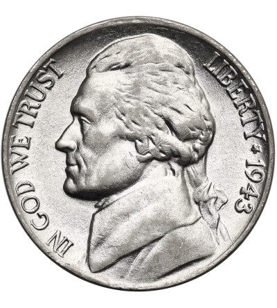 USA. 5 centów 1943 P, "Jefferson Wartime Nickel", Filadelfia