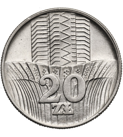 Poland, PRL (1952-1989). 20 Zlotys 1976, Skyscraper and Ears of Grain