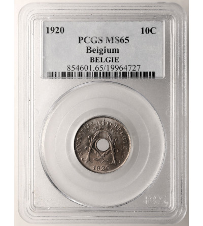 Belgium, Albert I (1909-1934). 10 Centimes 1920, BELGIE - PCGS MS 65