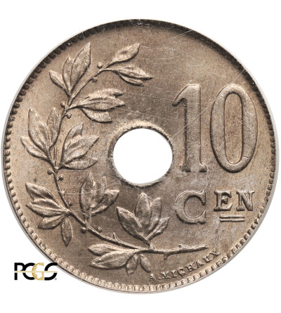Belgia, Albert I (1909-1934). 10 Centimes 1920, BELGIE - PCGS MS 65