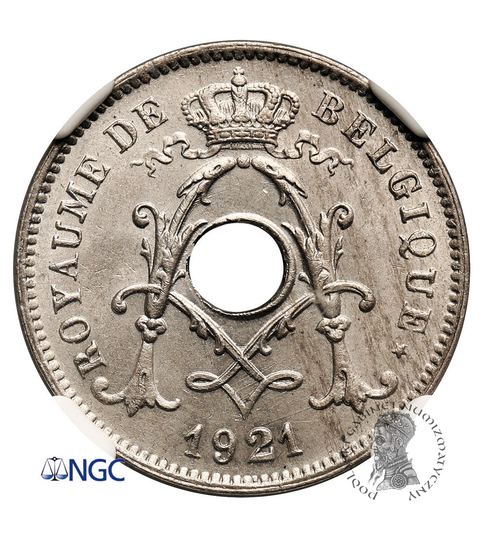 Belgia, Albert I (1909-1934). 10 Centimes 1921, BELGIQUE - NGC MS 65