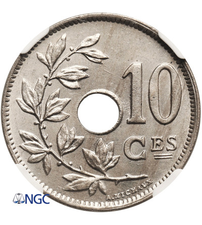 Belgium, Albert I (1909-1934). 10 Centimes 1921, BELGIQUE - NGC MS 65