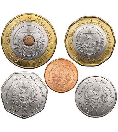 Mauretania. Zestaw monet AH 1339 / 2017 AD, 5 sztuk, 1/5, 1, 5, 10 i 20 Ouguiya 2017
