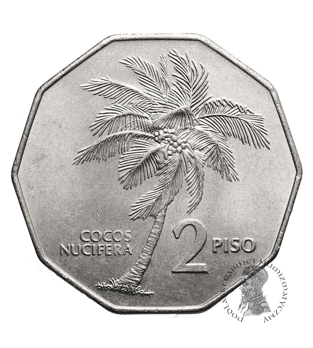 Philippines. 2 Piso 1983, Coconut Palm (Cocos nucifera)