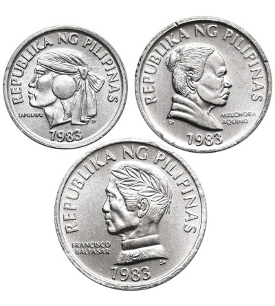 Philippines. Set of 1, 5, and 10 Sentimo 1983, 3 pcs, Series: Flora and Fauna