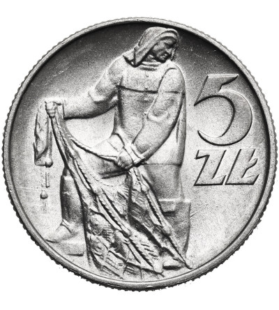 Poland, PRL (1952-1989). 5 Zlotys 1974, Fisherman