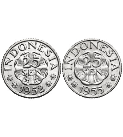 Indonezja. Zestaw 25 Sen 1952 i 1955 - 2 sztuki