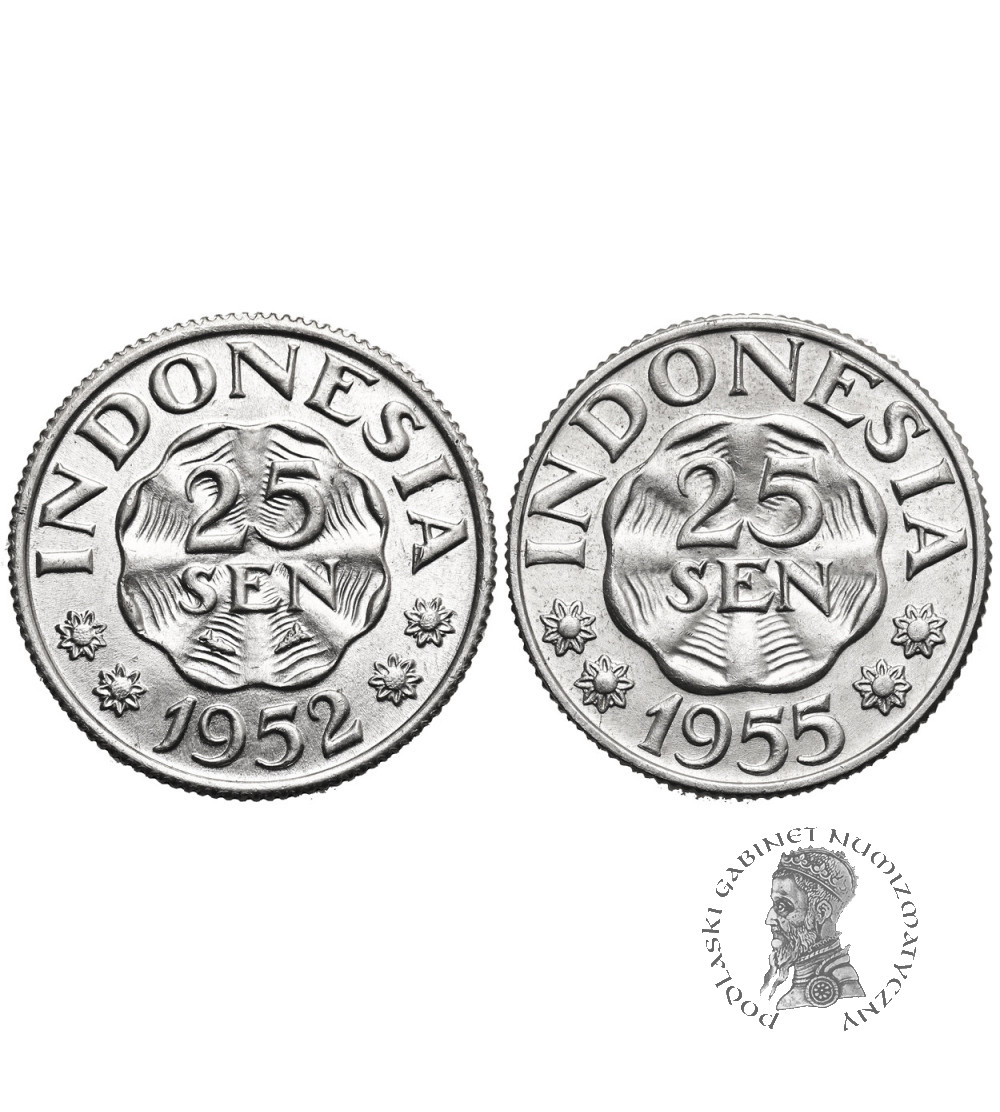 Indonesia. Set of 25 Sen 1952 and 1955 - 2 pcs