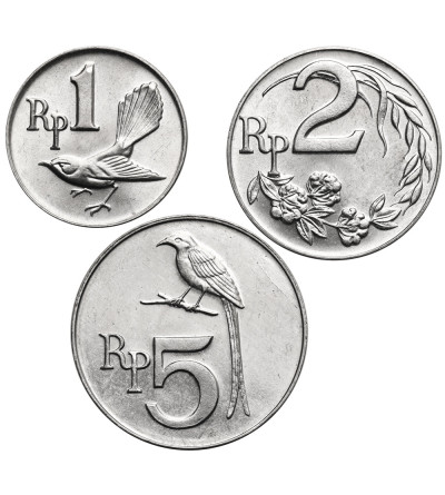 Indonezja. Zestaw 1, 2 i 5 rupii 1970 - 3 sztuki
