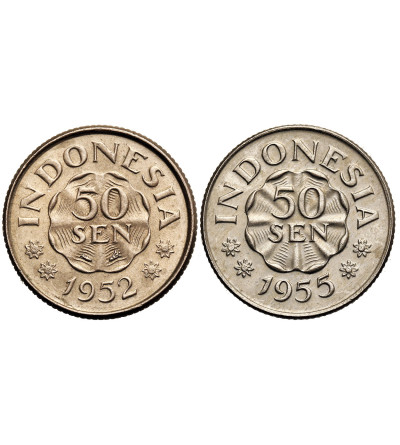Indonezja. Zestaw 50 Sen 1952 i 1955 - 2 sztuki