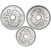 Indonezja. Zestaw 1 Sen 1952, 5 Sen 1951 i 1954 - 3 sztuki