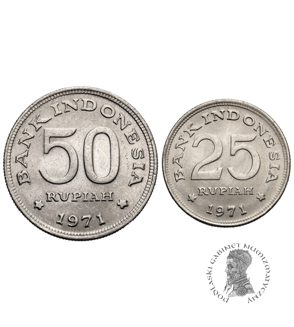 Indonezja. Zestaw 25 i 50 rupii 1971 - 2 sztuki