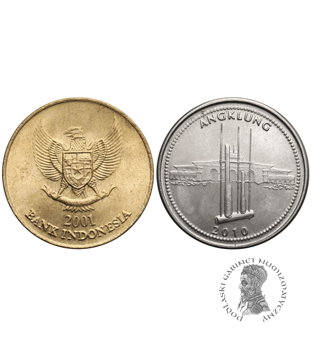Indonezja. Zestaw 500 rupii 2001 i 1000 rupii 2010