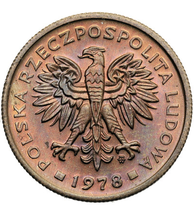 coPoland, PRL (1952–1989). 2 Zlotys 1978, with mint mark, Warsaw